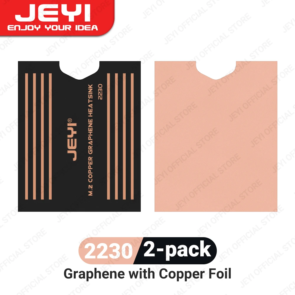 JEYI Graphene 2280 2242 M.2 SSD 방열판, 노트북용 듀얼 레이어 그래핀 및 구리 호일 디자인 쿨러 라디에 8,100원