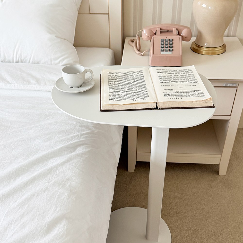 아르킨 로바 사이드테이블 라운드형 티테이블 쇼파테이블 철재, 스노우화이트 159,000원