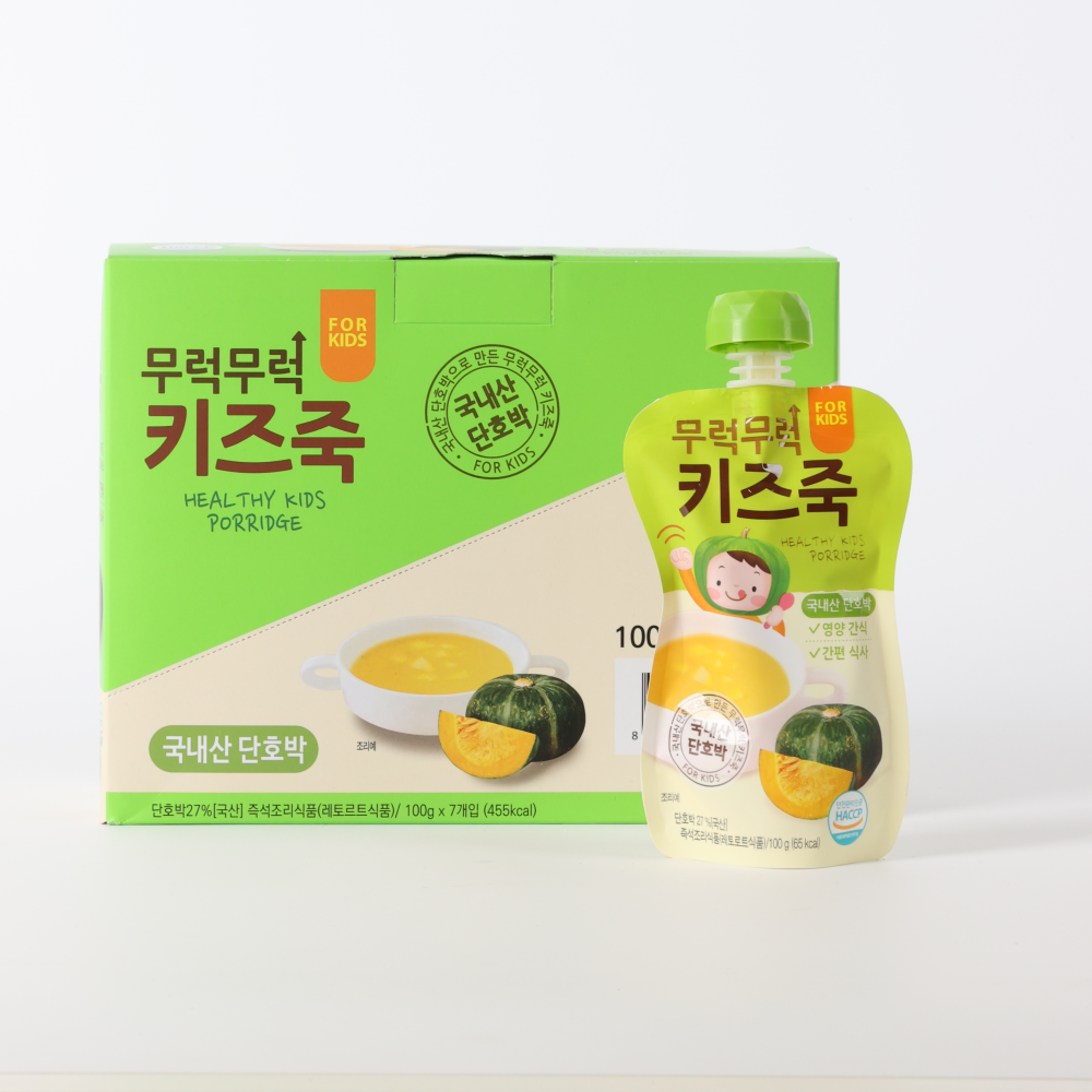 [박스판매] 무럭무럭 키즈죽, 과일퓨레 1박스 (고구마,단호박,옥수수,제주당근,사과랑배,망고랑바나나,푸룬고구마,바나나단호박 중 택1), 무럭무럭 키즈죽 단호박, 7개, 100g 15,900원