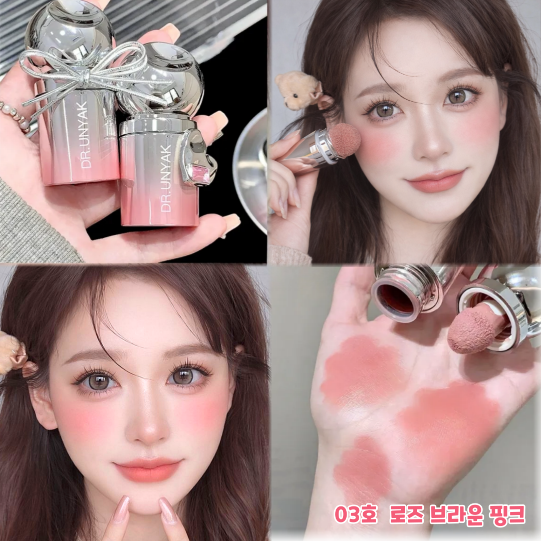 [ 초밀착 ] 제니로이드 아이돌 브러시형 리퀴드 블러셔 촉촉 밀착 볼터치, 1개, 03호  로즈 브라운 핑크 9,900원