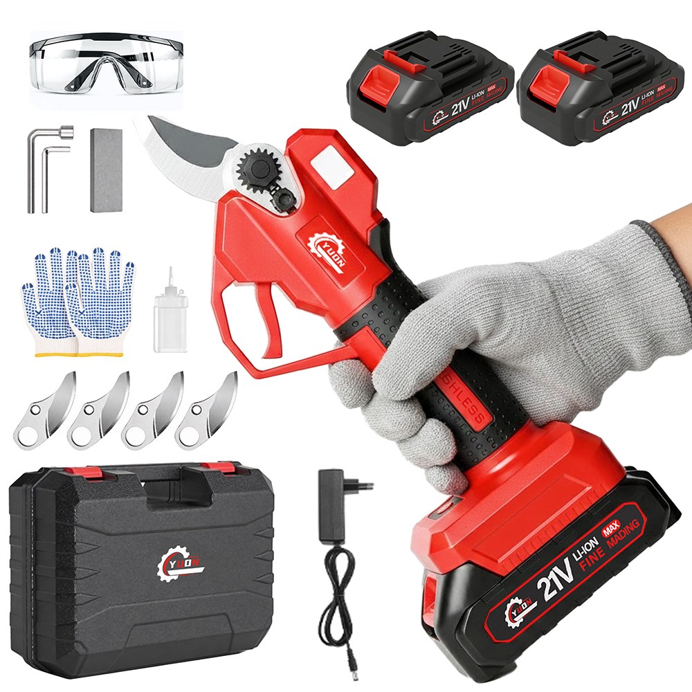 YUON 독일 브러시리스 전기 충전 전동 전지가위 21V 풀세트(EU한국플러그+전용가방 톡톡365), 1개 119,800원