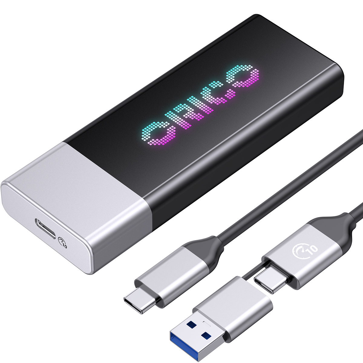 오리코 USB3.2 GEN2 RGB C타입 10Gbps M.2 NVMe PSSD 외장 하드 G10, 2TB 358,000원