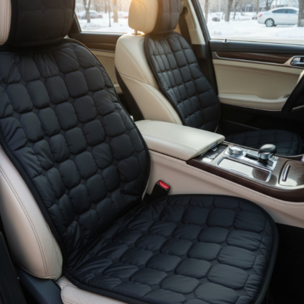 픽카소 12V온열시트 차동차 열선시트 앞좌석 시트커버 자체제작, 2개, 12V(앞) 다스란누빔 사각블랙 68,600원