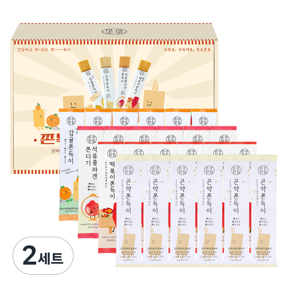 순수한집 곤약쫀드기 쫀득이 4종 x 6p 세트 31,300원