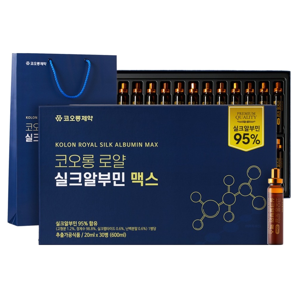 코오롱제약 로얄 실크알부민 맥스 30p + 쇼핑백, 1개, 600ml 47,000원
