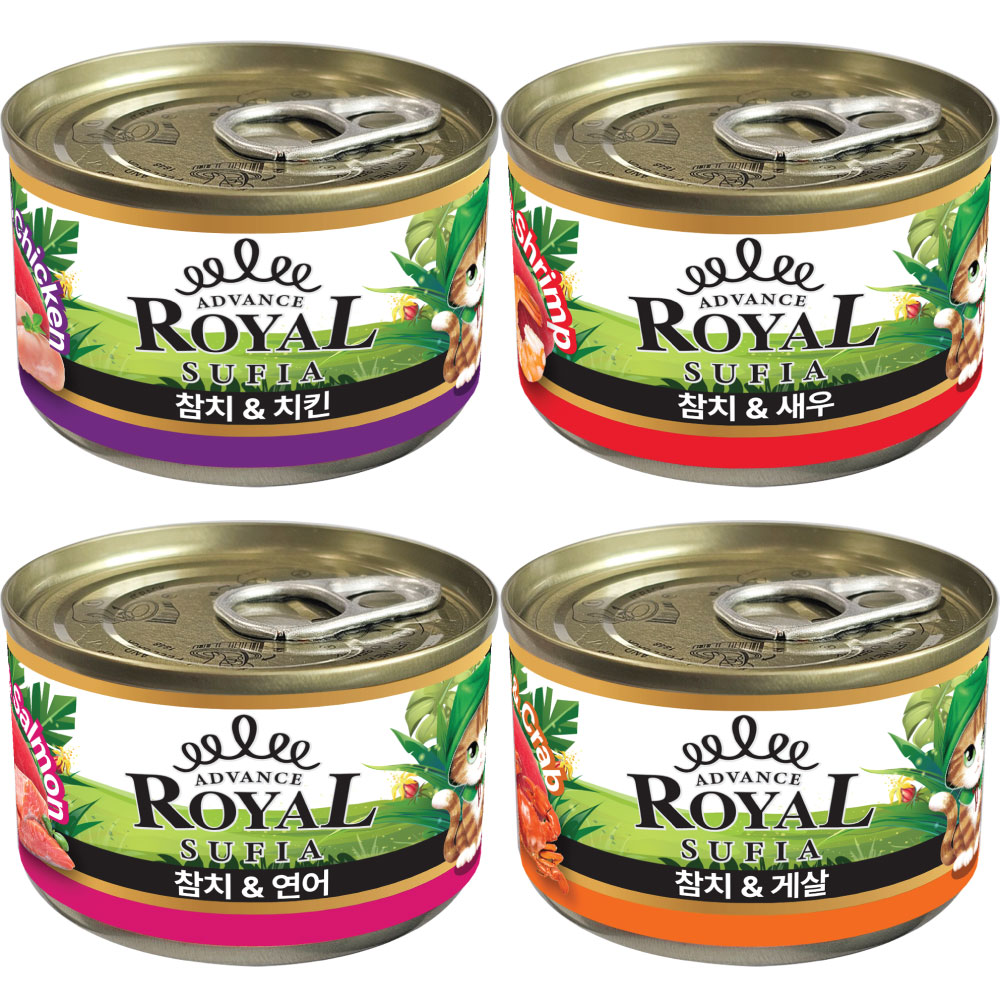 어드밴스 로얄 수피아 5종 170g x 48개입 고양이 캔 길냥이 통조림 간식, 170g, 48개, 수피아 콤보 41,900원