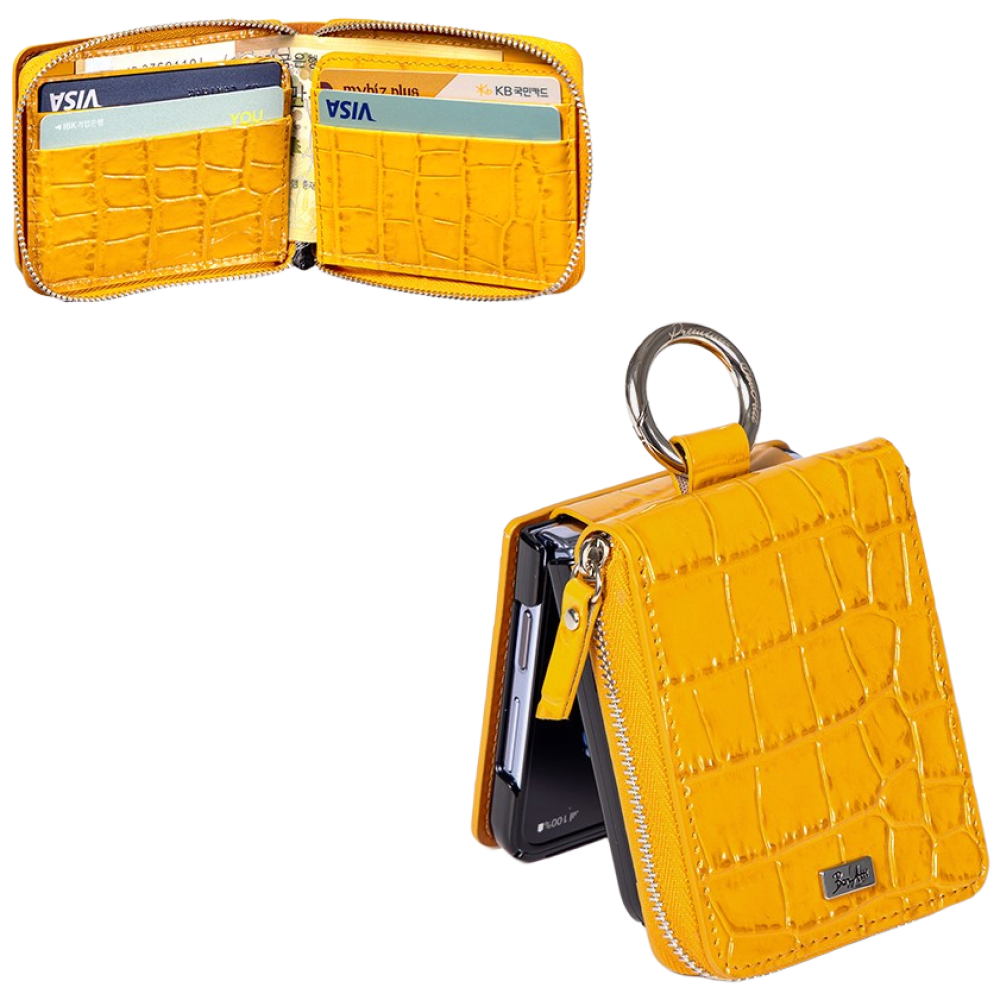 본아띠 천연소가죽 악어 돌체 지갑형 지퍼 힌지보호 갤럭시 Z플립 케이스 59,700원