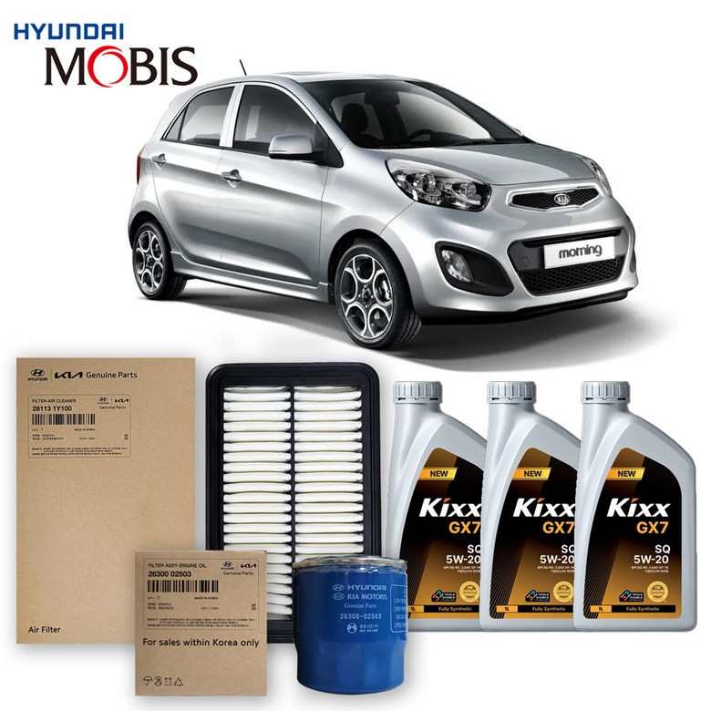 올뉴 모닝 TA 1.0 가솔린/바이퓨얼 (11-14년)킥스합성유+순정필터세트 5W20, 1개 52,030원
