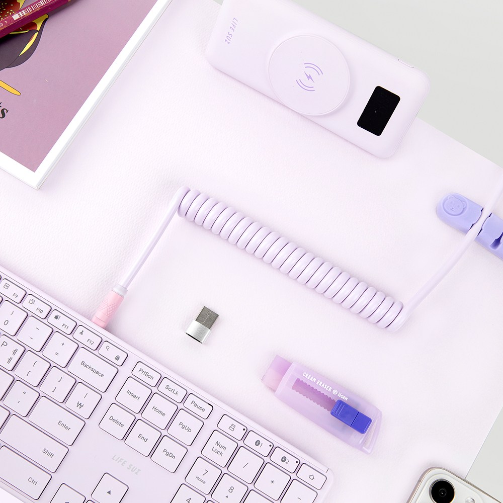 라이프썸 키보드 코일 케이블 1.6M USB C타입 (LFS-HA52) 기계식키보드 커스텀 항공케이블 USB A 젠더포함, 1개 14,900원