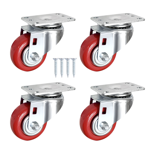 적색 PVC 캐스터 고중량 바퀴 3인치 회전형, 4개 19,900원