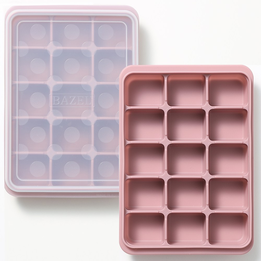 1+1 국산 프리미엄 실리콘 얼음트레이 얼음틀 이유식큐브 15구 핑크(뚜껑 포함) 15,960원