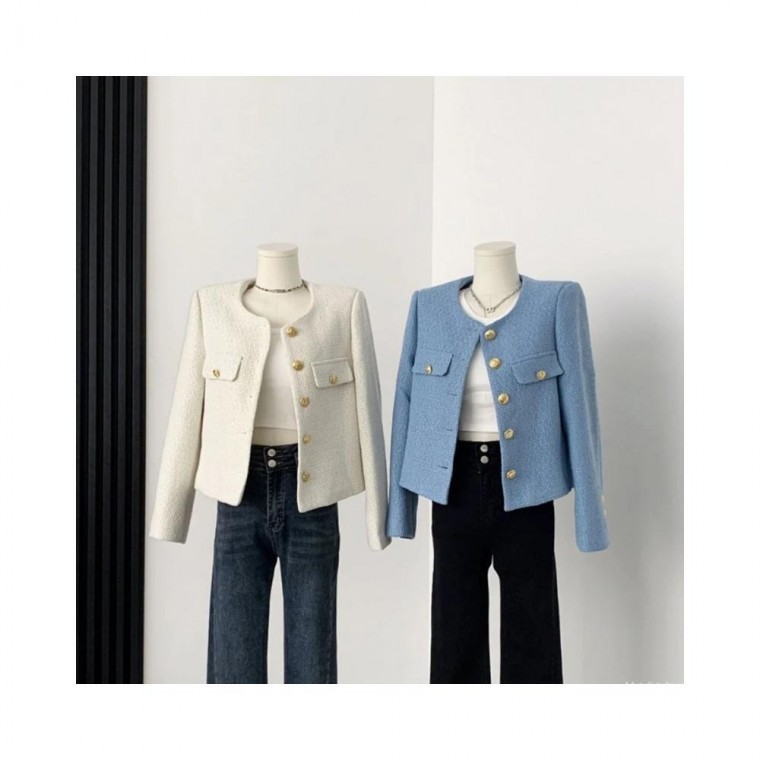 루미나D 금장버튼 트위드 자켓 베이직 하객룩 봄신상, 1개, 상세페이지 참조 45,880원