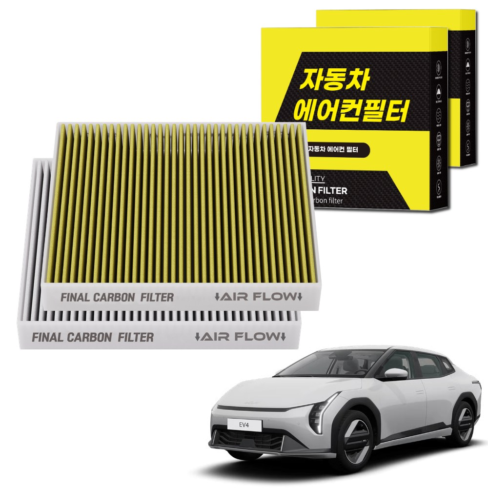 1+1 자동차 에어컨필터 그린 활성탄 냄새차단 순정형 PM, 2개, EV4 CT1 (25~현재) [FCA-17] 19,800원