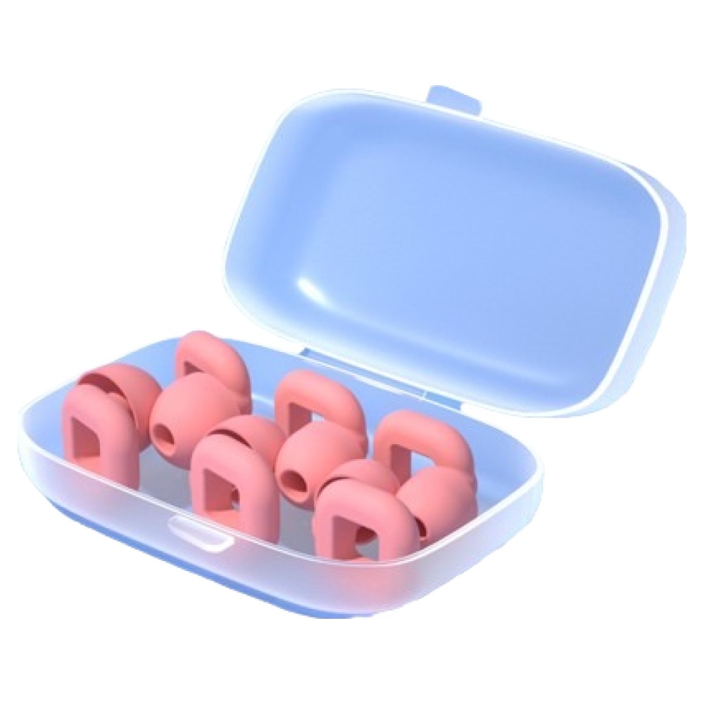 미소로운 비행기 수면 실리콘 귀마개 사각일체형 핑크 + 케이스, 현재가 5,910원