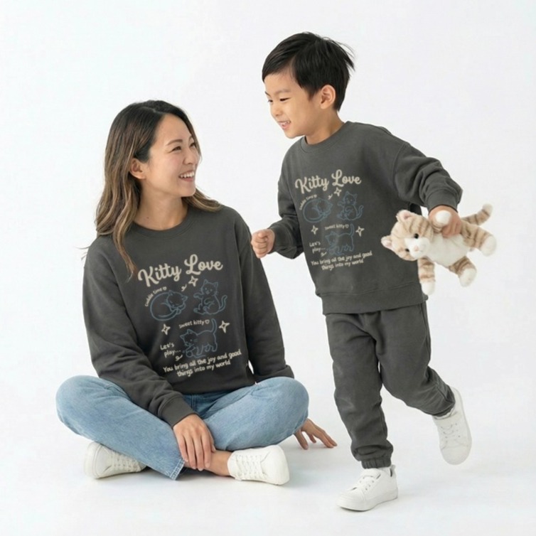 리틀래빗 패밀리 냥이드로잉 가족 상하의 세트 23,900원