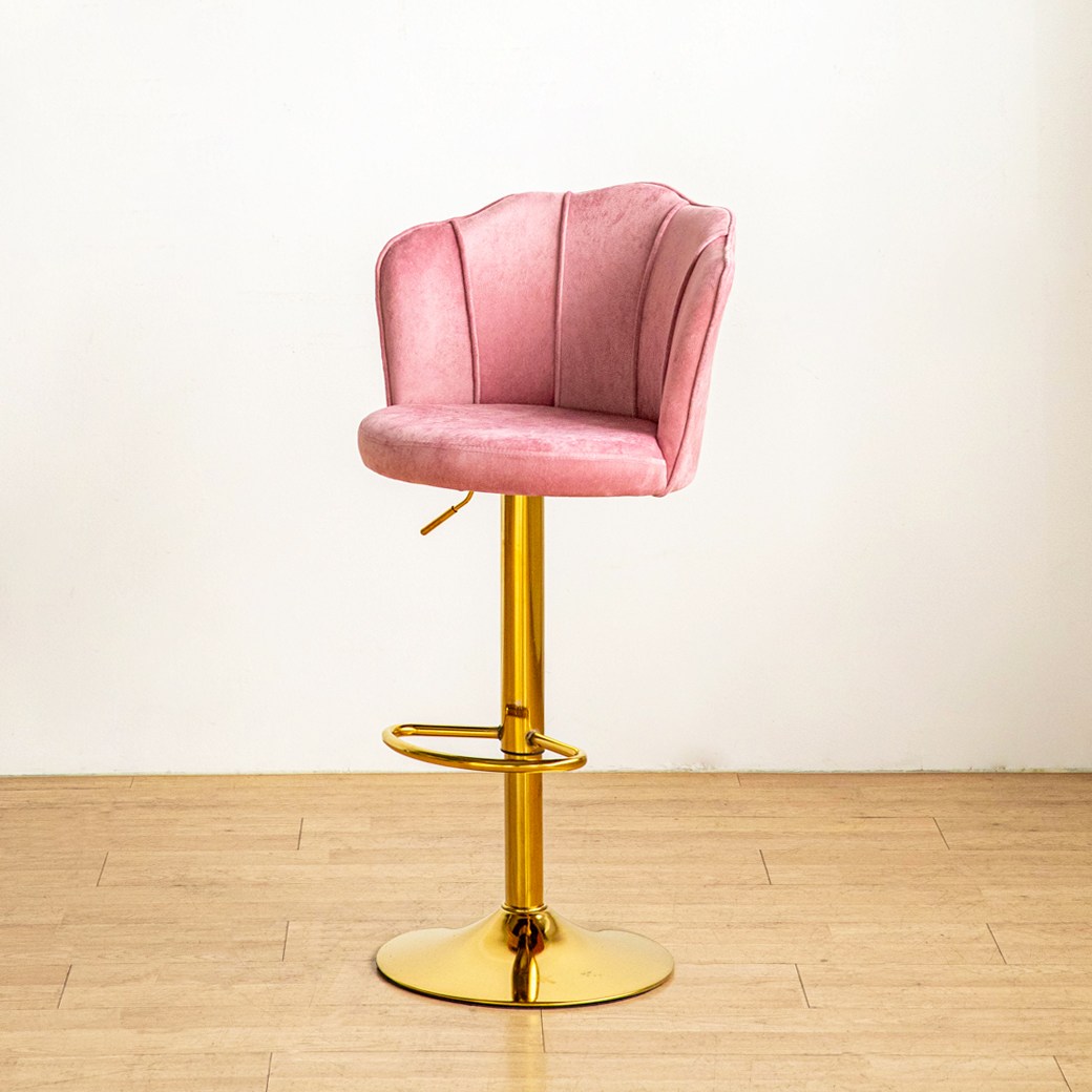 체리브 릴리바체어 회전 유압 벨벳 골드 바텐 바 아일랜드 패브릭 홈 인테리어 빠텐, 1개, 핑크 84,900원