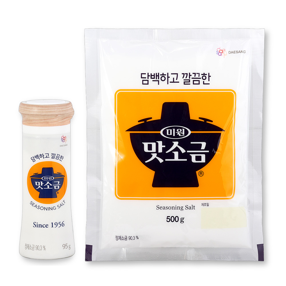 청정원 미원 맛소금 95g(용기형) + 500g(봉지형) 8,200원