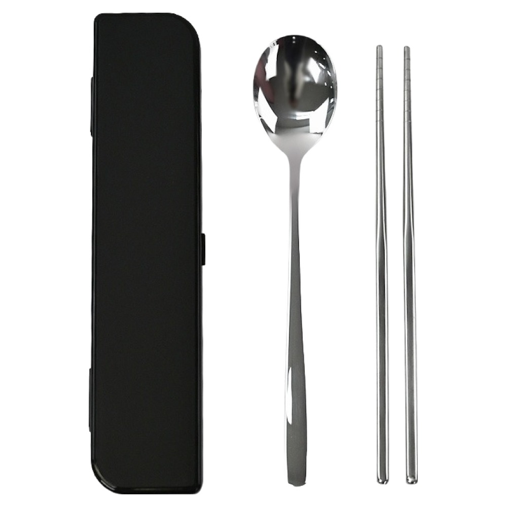 키친유 무소음 휴대용 도시락 스텐 수저 + 수저통 세트 5,700원