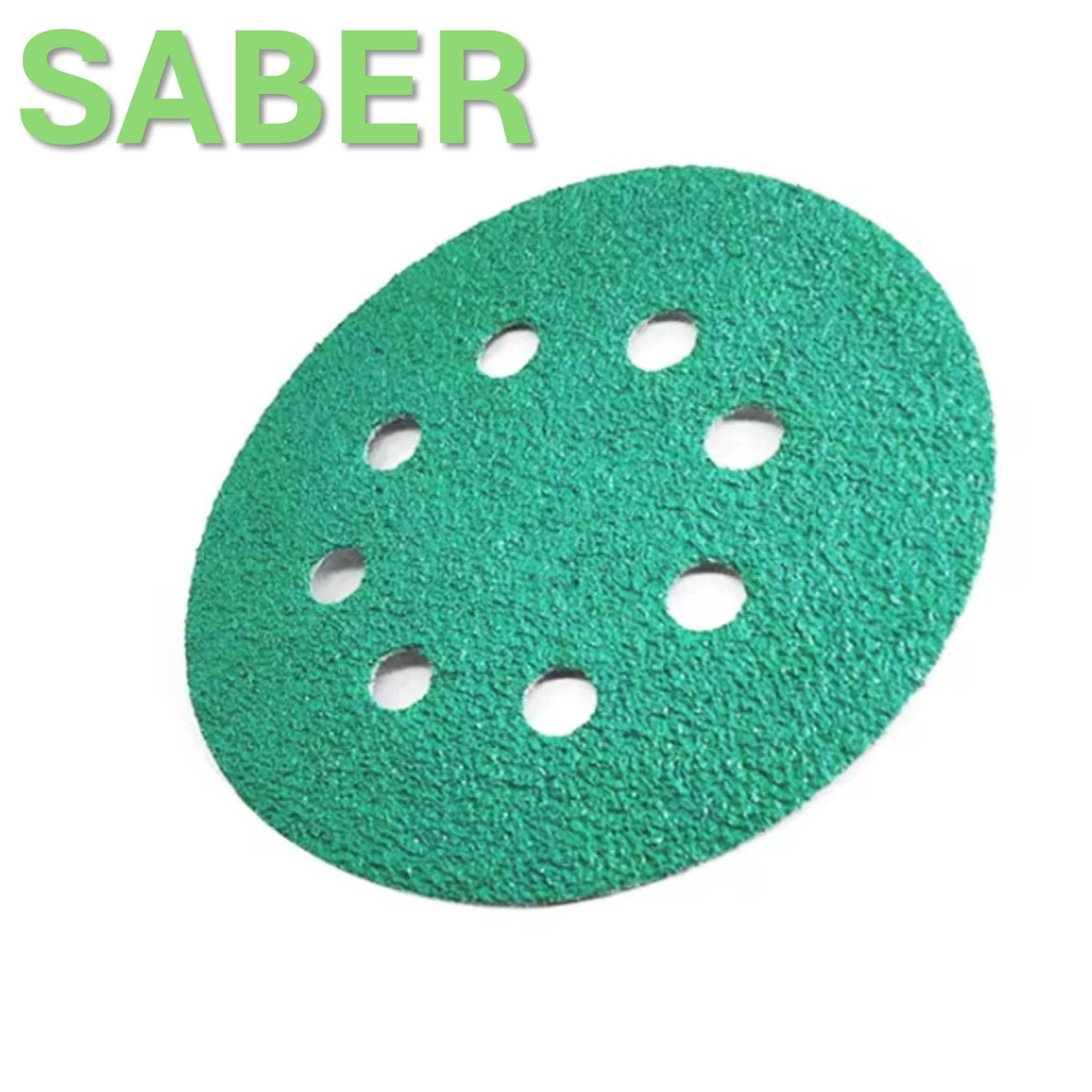 SABER 5인치(125mm) 8홀 지르코니아 필름 원형사포 (1BOX 100장) 26,000원