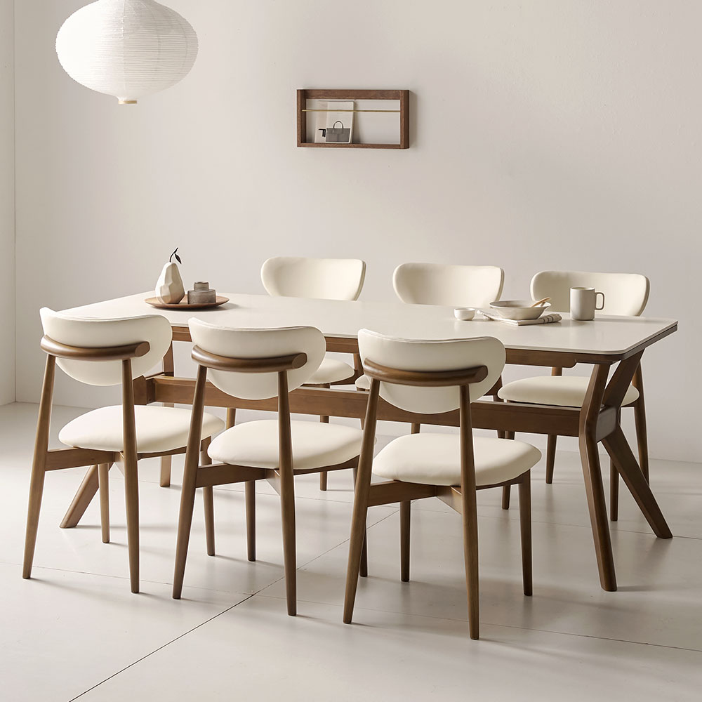 더끌림 모린 2000 포세린 세라믹 6인용 식탁+의자6 IKMR2B, 베이지, 일반 의자 6 1,413,000원