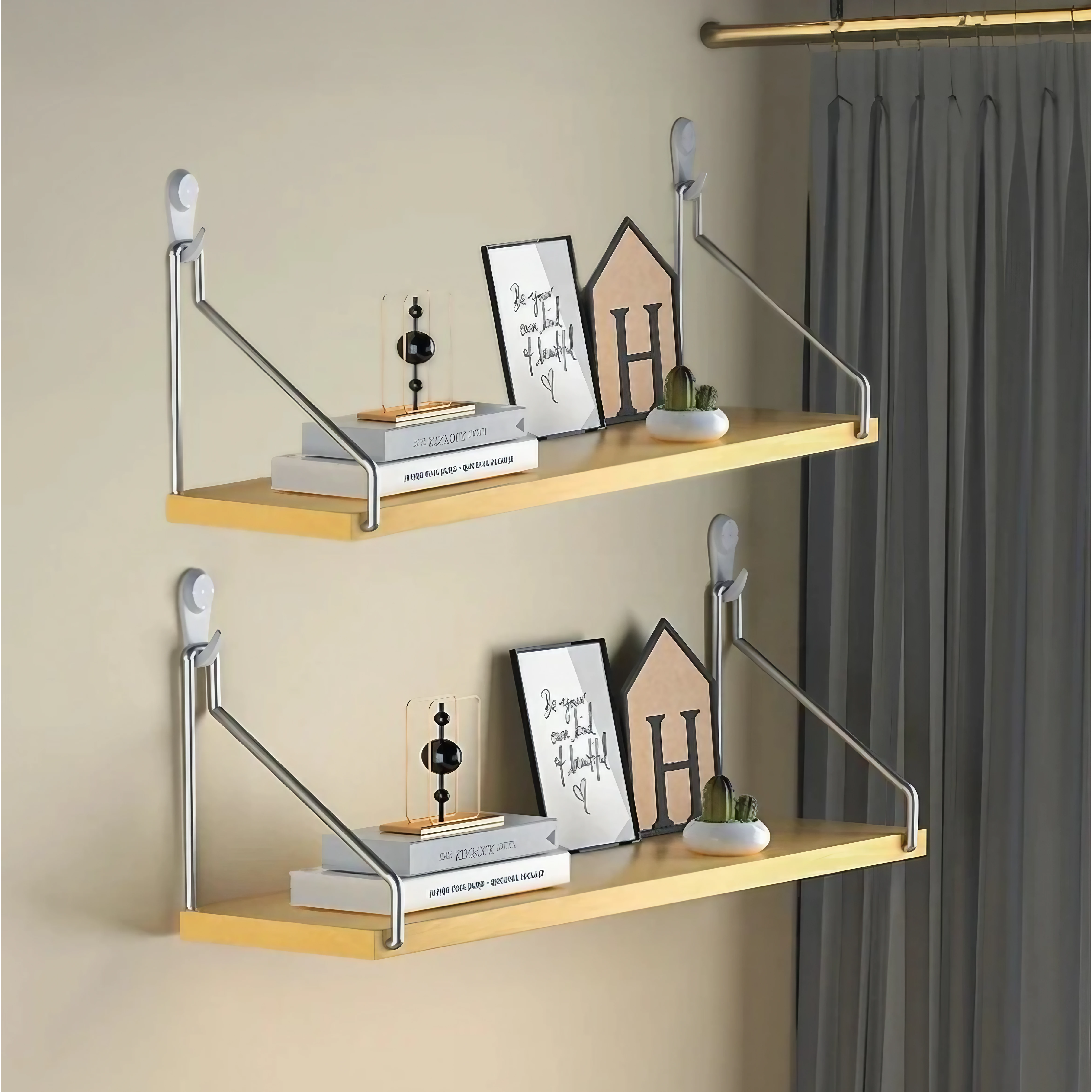 피라모니 무타공 다용도 벽걸이 선반 2P, 우드, 2단 16,590원