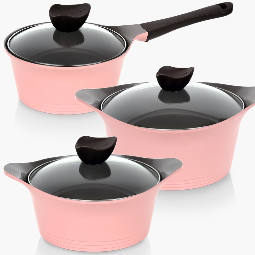 네오플램 IH 인덕션겸용 3종 냄비세트(18편수+20양수+24양수), IH인덕션겸용 핑크, 1세트, 18편수+20양수+24양수 89,800원