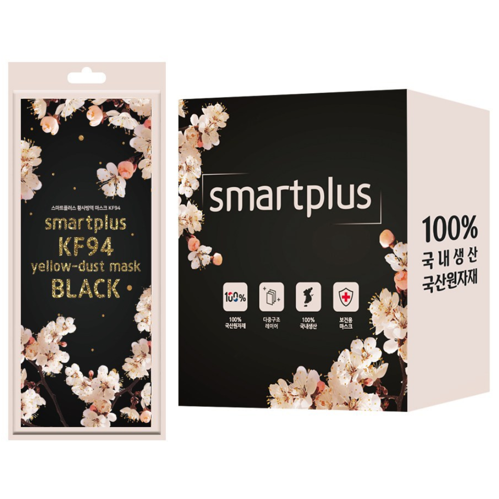 스마트플러스 황사방역 마스크 대형 KF94 블랙 벚꽃에디션, 50개입, 1개, 단일상품 17,120원