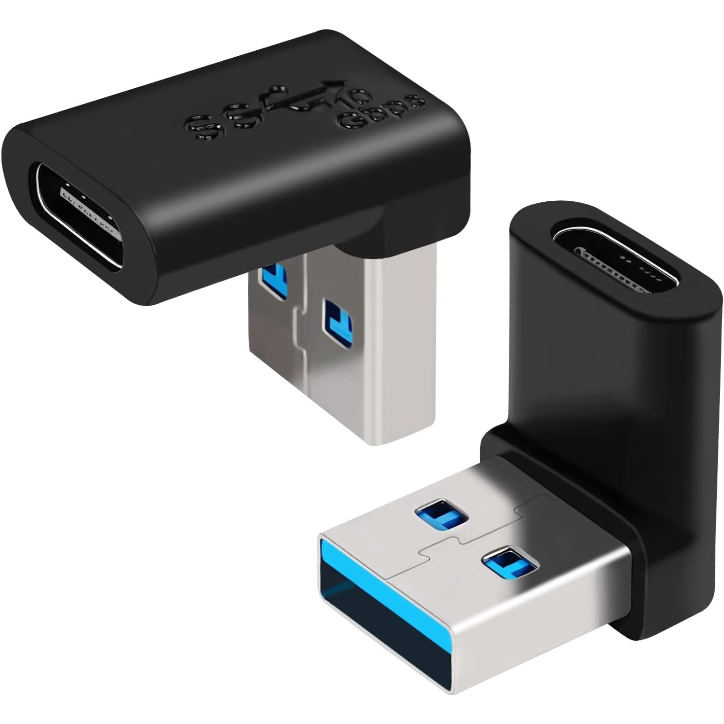 USB C-USB 어댑터, 직각 USB C 암-USB 3.2 수 어댑터 90도 어댑터, 삼성, PC, 노트북용 10Gbps 타입 C 변환기, 2개, 단일 제품 9,900원