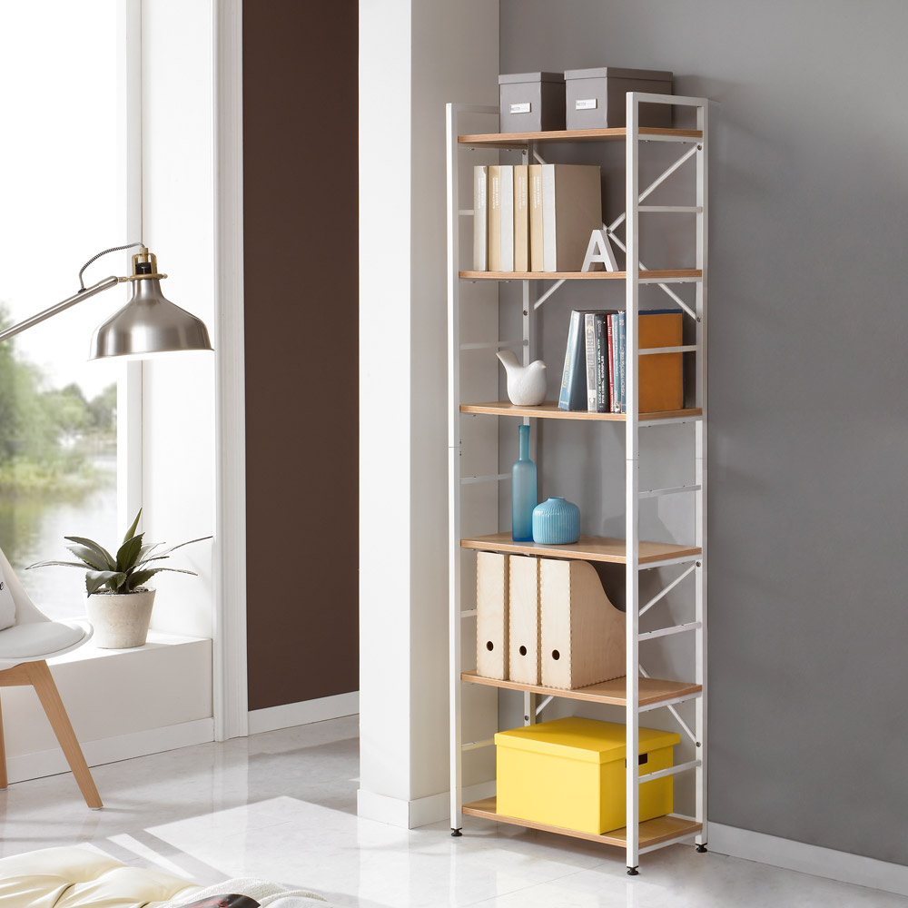 키모 스틸 책꽂이 책장 6단, 화이트 65,900원