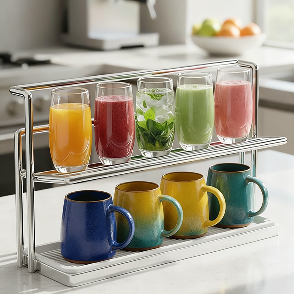 votgl 스텐 컵 정리대 2단 컵걸이 17,800원