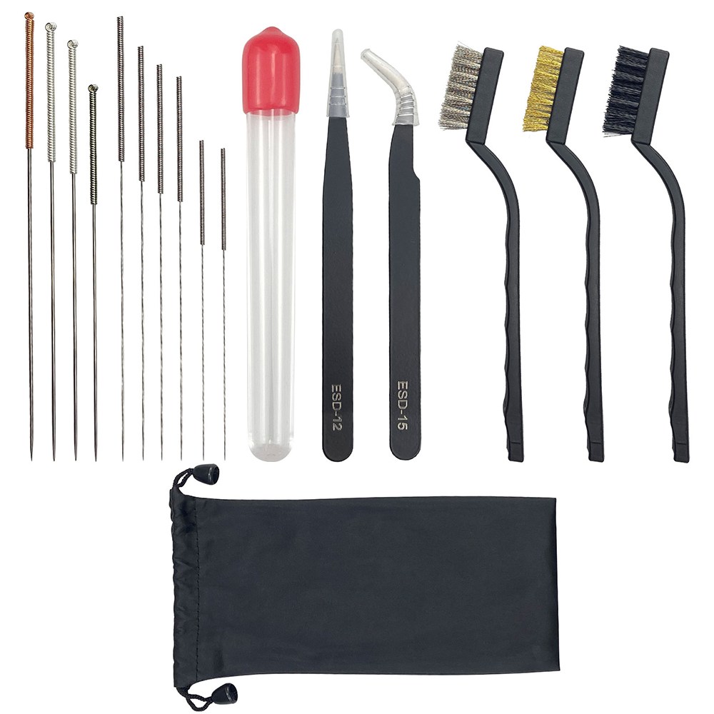 17 개 3D 프린터 노즐 청소 키트 스테인레스 스틸 압출기 노즐 청소 바늘 핀셋 정전기 방지 브러시, 3D 프린터 용 12,190원