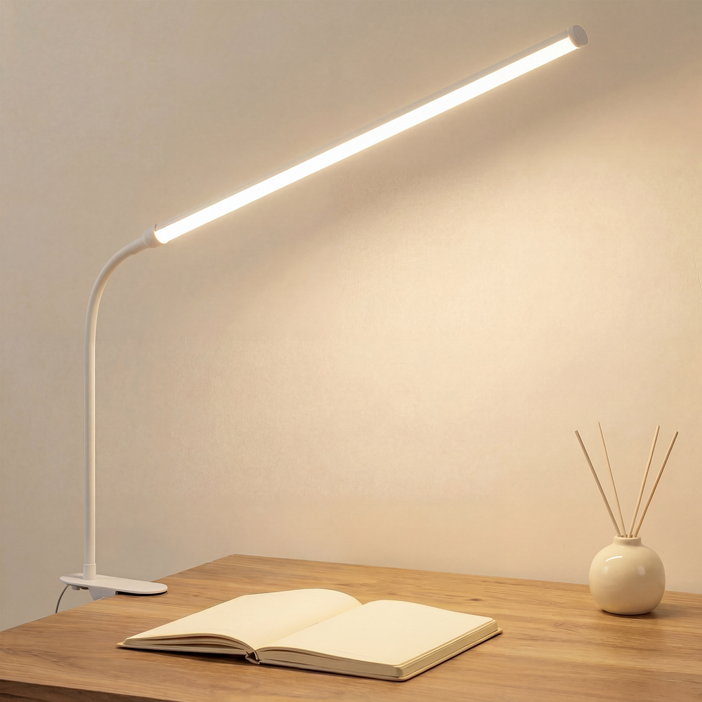 히즈엔 3톤 LED 스탠드 밝기조절 책상 조명, 화이트 28cm 16,900원