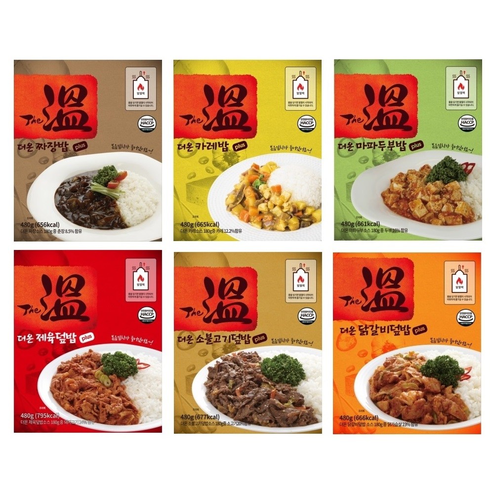 군납업체가 만든 원터치 발열전투식량 더온 발열도시락 6종세트(카레+짜장+마파두부+제육덮밥+닭갈비덮밥+소불고기덮밥), 2880g, 1세트 44,490원