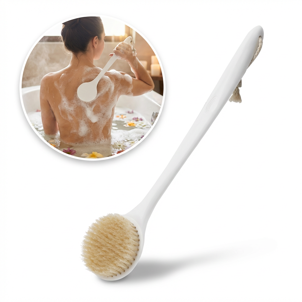 타니아홈 커브형 부드러운 돈모 샤워 바디브러쉬, 화이트, 1개, 1개입 11,600원