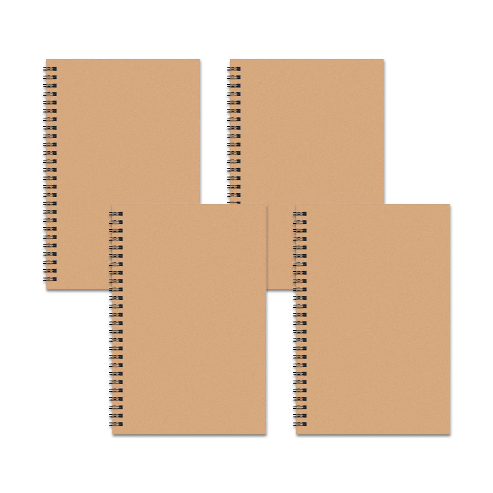슬림 공책 연습장 유선 줄 스프링 노트 60매, 4개, 크라프트 8,000원
