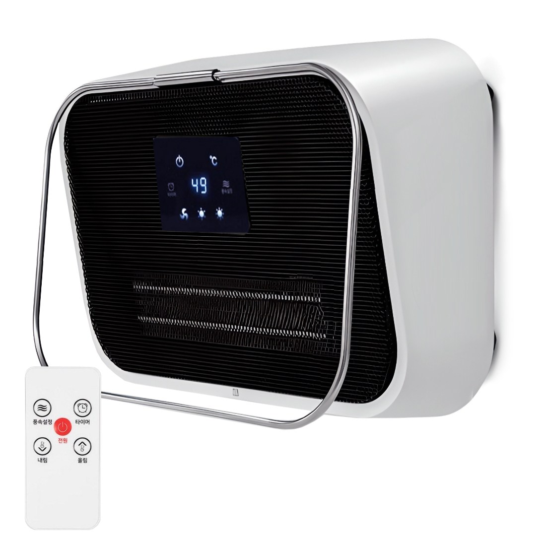 폰테 욕실 온풍기 리모컨형 벽걸이 스탠드 전기히터 쾌속 청정난방 욕실 거실 화장실 히터 69,000원