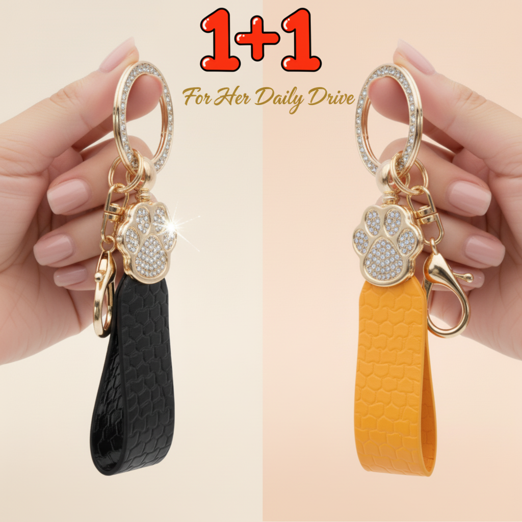 다잇대 고양이 발바닥 차량용 키링 악세사리, 블랙+주황 15,300원