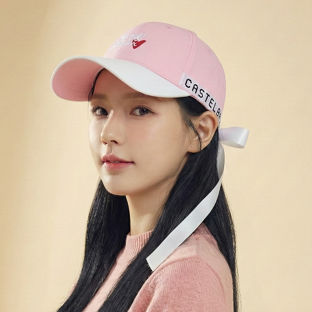 까스텔바작 CSW-223 하트 리본 시그니처 골프 볼캡 스포츠 모자, 핑크, 1개 35,500원