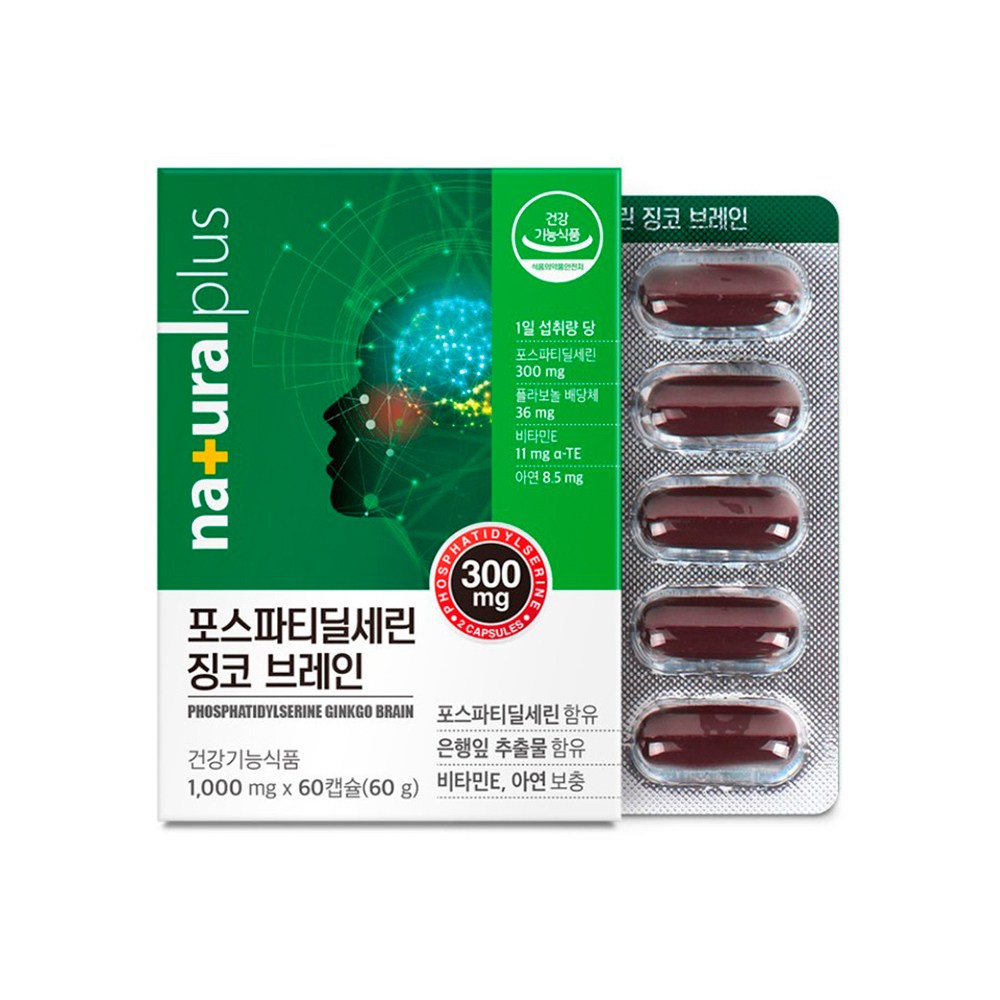 포스파티딜세린 징코브레인 은행잎추출물 기억력인지력, 1개, 60정 28,410원