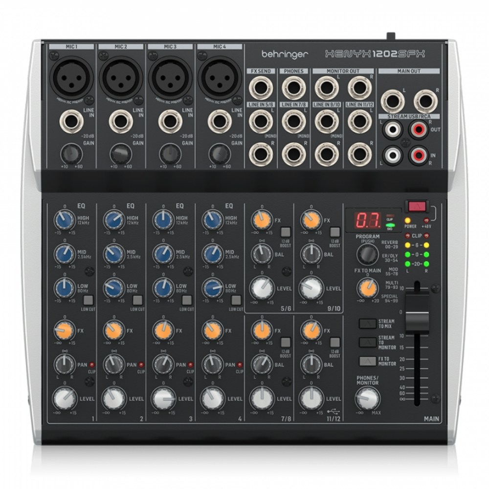 베링거 1202SFX 소형 오디오 믹서 콘솔 USB 초저소음 FX 238,000원