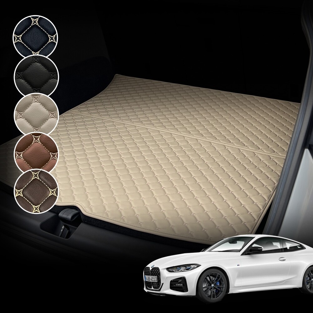 알브이모터스 가죽 퀼팅 BMW 4시리즈 (F32, F36, G22) 전용 트렁크매트, 블랙+블랙스티치, F32 그란쿠페 (2013~2020) 39,000원