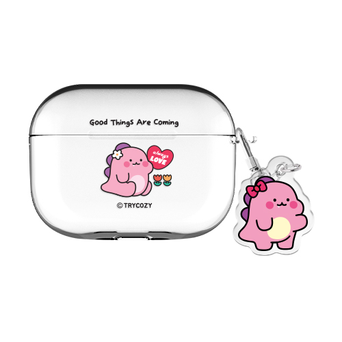 리틀티노 에어팟프로/에어팟프로2/에어팟4 클리어 케이스 +아크릴키링 세트, 꽃, AirPods(4세대) 15,900원