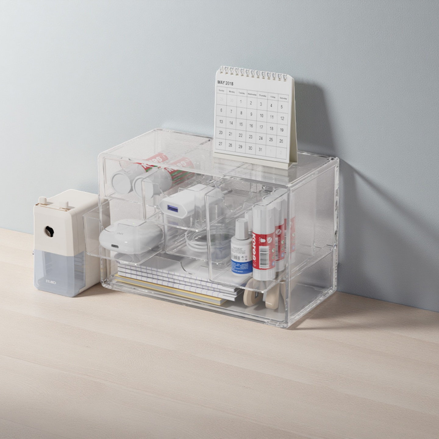 APOIO 데스크 오거나이저 투명 서랍식 책상 정리함 소품 수납함 9,990원