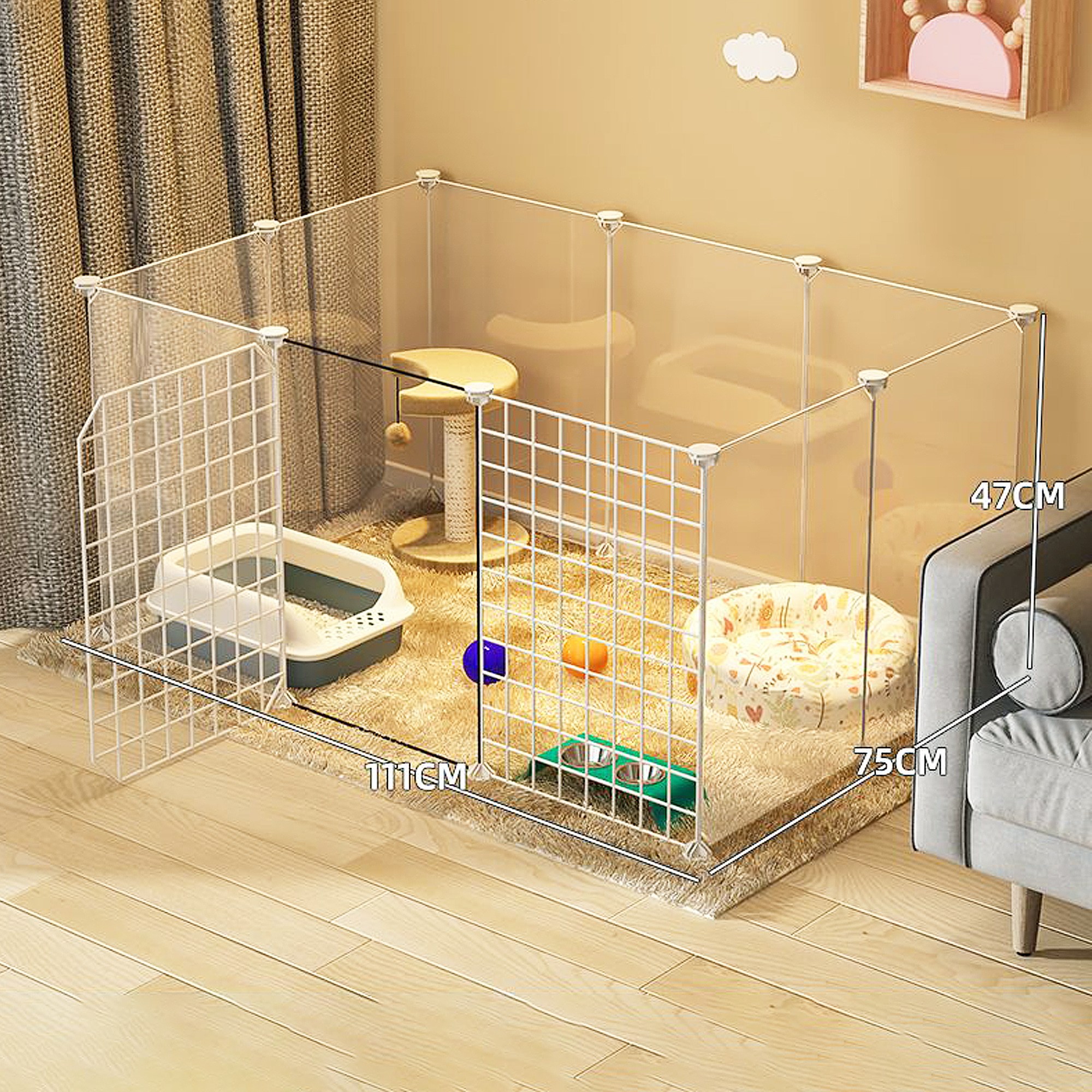 Fowod 고양이 울타리 고양이 케이지 가정용 실내 대형 여유 공간 애완 동물 고양이 새끼 고양이 작은 격리 울타리 빈 케이지 33,900원