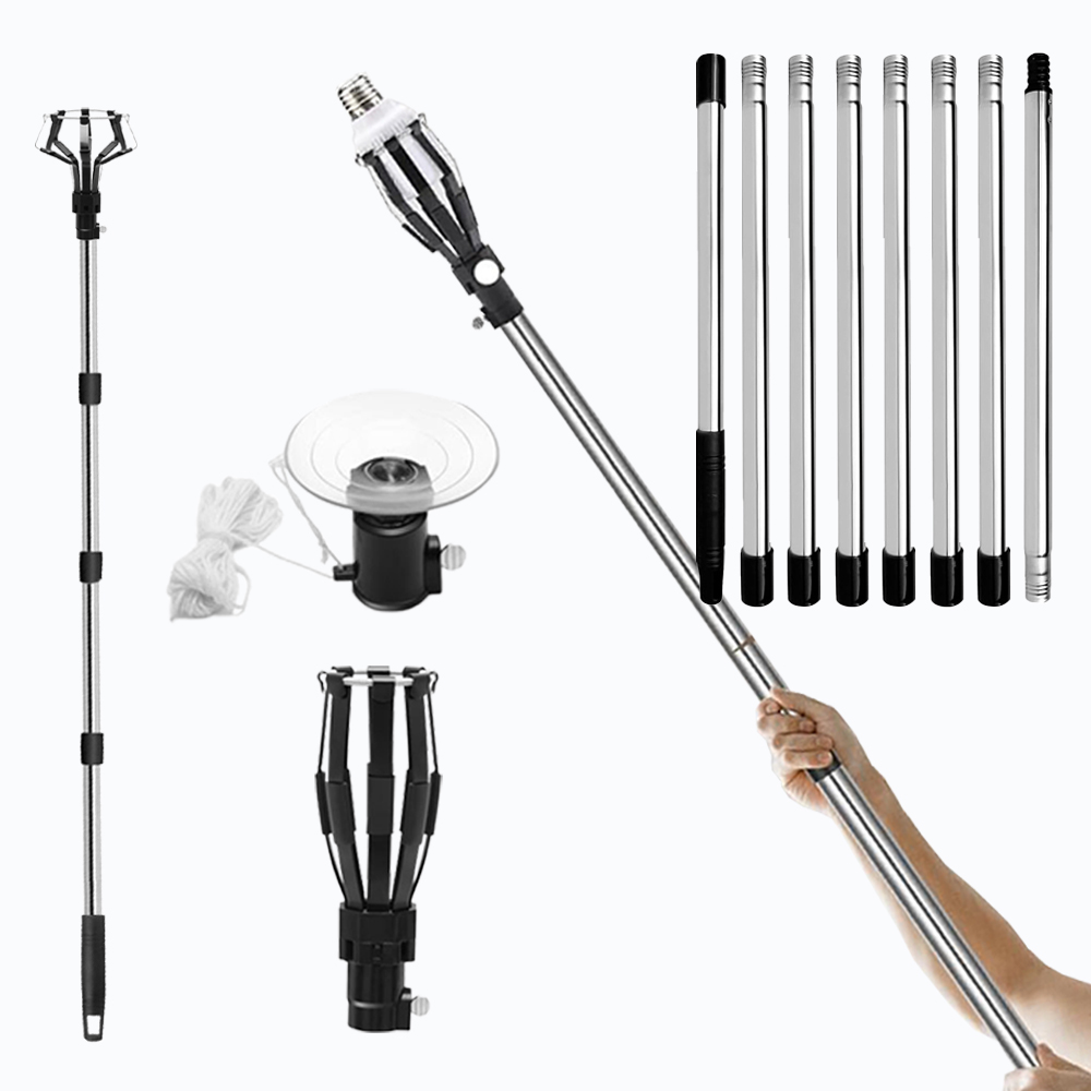 아띠꼴로 전구 교체기 창고 전등 조명 교체 장대 집게, 블랙, 1세트 25,500원