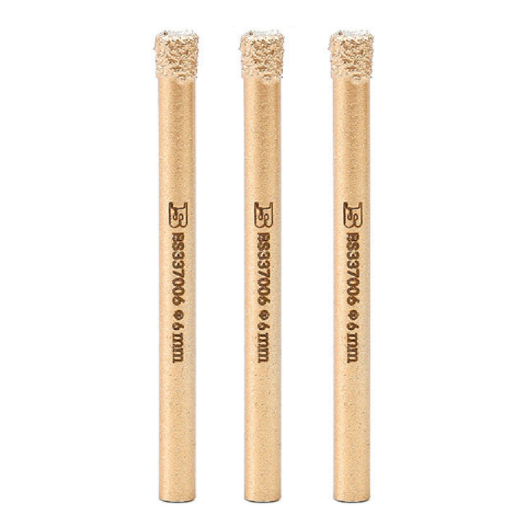 플로메리아 고강도 융착 코어 비트 6mm 3개입 다이아몬드 홀쏘 대리석 포세린 타일 항아리 유리 기리 홀커터 싱크대 수전 배관 강화타일 타공 홀컷터 홀소 17,900원