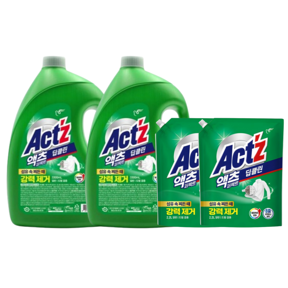 피죤 액츠 퍼펙트 딥클린 액체세제 3L+리필 1.5L 2입 일반드럼겸용 34,010원