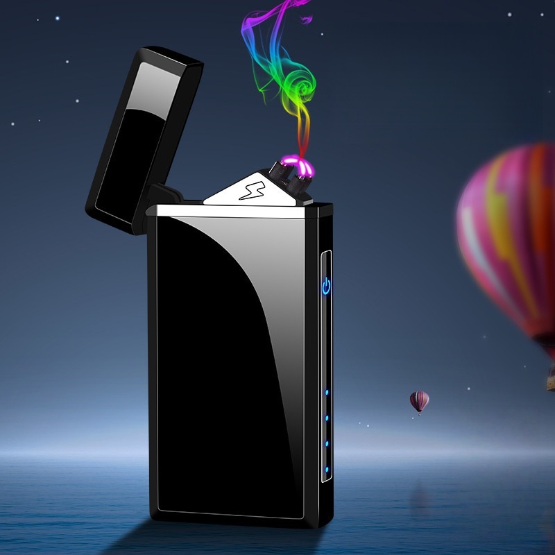 PYHO 잔량표시되는 USB충전식 플라즈마 전기라이터, 블랙, 1개 27,800원