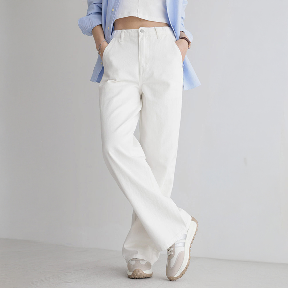 앤드스타일 여성용 숏/기본/롱 기장 딱맞진 No8 트윌코튼 절개 인밴딩 와이드 팬츠 264397 28,800원