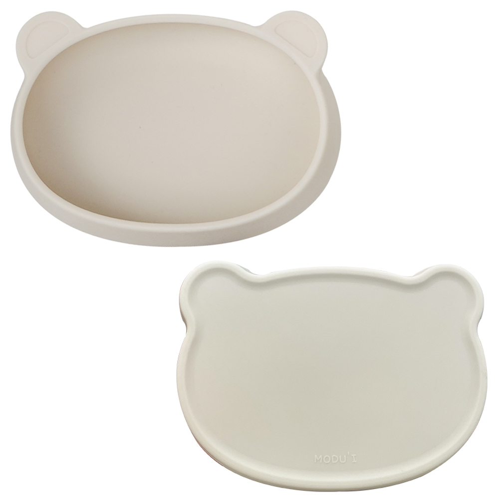 모두아이 실리콘 곰플레이트 + 뚜껑 유아식기 세트, 크림, 1세트 19,400원